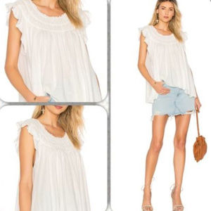 Free People Coconut Top Scoop Neck Ivory Top Small